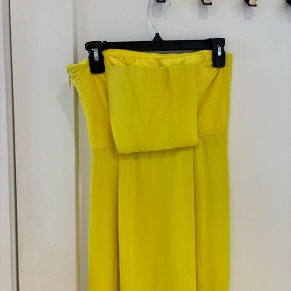BCBGMAXAZRIA Jesse Strapless Gown in Bright Chartreuse Sz 2 - Picture 5 of 12